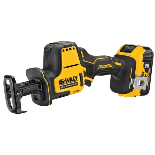 DEWALT ATOMIC 20-Volt MAX Cordless Brushless Compact Reciprocating Saw, (1) 5.0Ah Battery, Charger & Bag