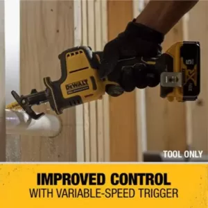 DEWALT ATOMIC 20-Volt MAX Cordless Brushless Compact Reciprocating Saw, (1) 5.0Ah Battery, Charger & Bag