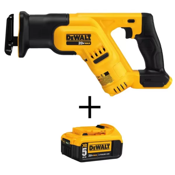 DEWALT 20-Volt MAX Cordless Compact Reciprocating Saw with (1) 20-Volt Battery 5.0Ah