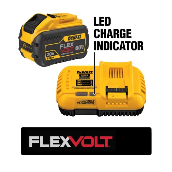 DEWALT FLEXVOLT 60-Volt MAX Cordless Brushless Reciprocating Saw with (1) FLEXVOLT 9.0Ah Battery & Charger