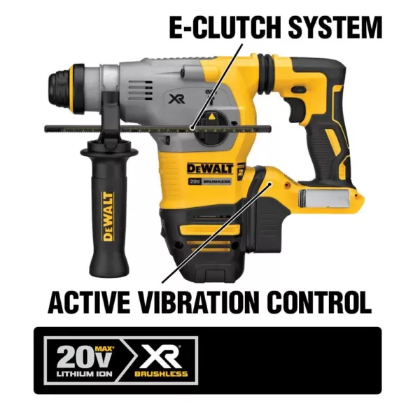 DEWALT 20-Volt MAX XR Cordless Brushless 1-1/8 in. SDS Plus L-Shape Rotary Hammer, (2) FLEXVOLT 9.0Ah Batteries & Charger