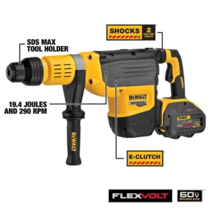 DEWALT FLEXVOLT 60-Volt MAX Cordless Brushless 2 in. SDS MAX Combination Rotary Hammer & (2) FLEXVOLT 12.0Ah Batteries