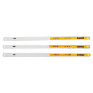 DEWALT 10 in. 18, 24 and 32-TPI Bi-Metal Hacksaw Blade (3-Pack)