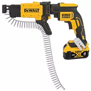 DEWALT 20-Volt MAX XR Cordless Brushless Drywall Screw Gun with Collated Attachment, (2) 20-Volt 2.0Ah Batteries & Charger