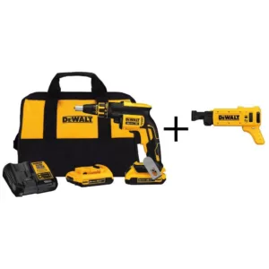 DEWALT 20-Volt MAX Lithium-Ion Cordless Screwgun with Bonus Collated Screw Attachment