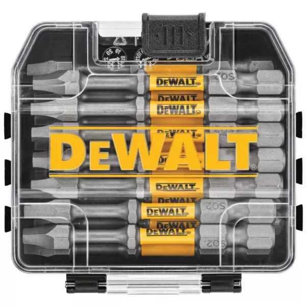 DEWALT MAX IMPACT 2.5 in. #2 Square Bit (15-Piece) with Small Bulk Storage Case with Bonus MAX Impact 6 in. Bit Holder