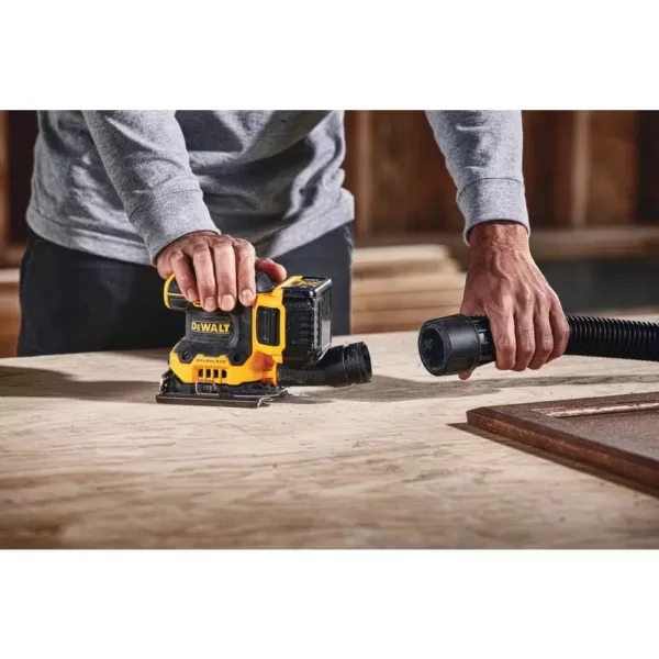 DEWALT 20-Volt MAX XR Cordless Brushless 1/4 Sheet Variable Speed Sander with (1) 20-Volt Battery 5.0Ah & Charger