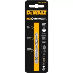 DEWALT MAX IMPACT 1/4 in. - 20 in. Drill Tap Bit