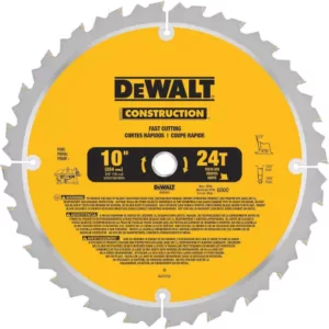 DEWALT Construction 10 in. 24-Teeth Thin Kerf Table Saw Blade