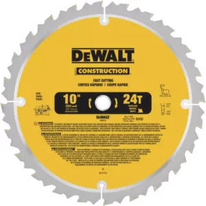 DEWALT Construction 10 in. 24-Teeth Thin Kerf Table Saw Blade (2-Pack)