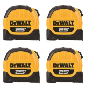 DEWALT 25 ft. x 1-1/8 in. Tape Measure (4-Pack)