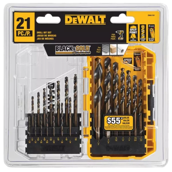 DEWALT Black and Gold Drill Bit Set (21-Piece)