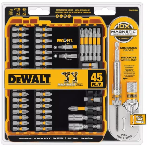 DEWALT Titanium Pilot Point Drill Bit Set (21-Piece) with Bonus MaxFit Screwdriving Set (45-Piece)