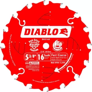 DIABLO 5-3/8 in. x 16-Tooth 10mm Arbor Fast/Coarse Trim Saw Blade