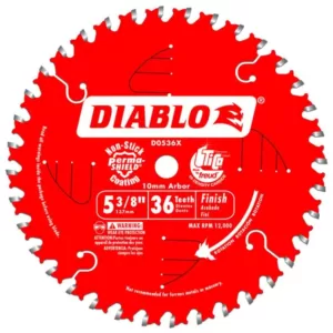 DIABLO 5-3/8 in. x 36-Tooth 10 mm Arbor Finish Trim Saw Blade