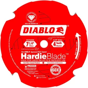 DIABLO 7-1/4 in. x 4-Teeth Polycrystalline Diamond (PCD) Tipped James Hardie/Fiber Cement Saw Blade