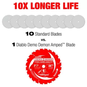 DIABLO 7-1/4 in. 24-Teeth Demo Demon Tracking Point Amped Saw Blade