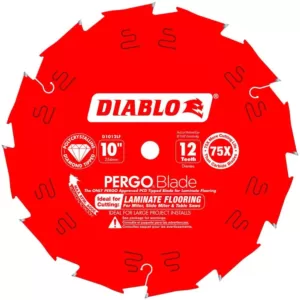 DIABLO 10 in. x 12-Tooth Polycrystalline Diamond (PCD) Tipped Ultimate Flooring Blade