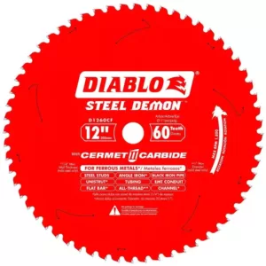 DIABLO 12 in. x 60-Tooth Steel Demon Cermet II Carbide Blade for Ferrous Metals & Stainless Steel