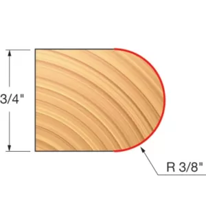 DIABLO 3/8 in. Carbide Half Round Router Bit