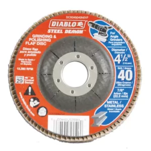 DIABLO 4-1/2 in. 40-Grit Steel Demon Grinding and Polishing Flap Disc with Type 29 Conical Design (5-Pack)