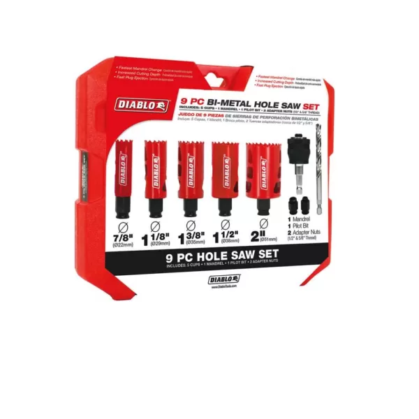 DIABLO General Purpose Bi-Metal Hole Saw Set (9-Piece)