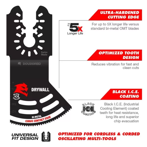 DIABLO 2 in. Universal Fit Bi-Metal Oscillating Blade for Drywall