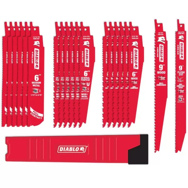 DIABLO 20-Piece Bi-Metal Reciprocating Saw Blade Set