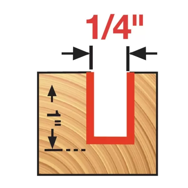 DIABLO 1/4 in. x 1 in. Carbide Straight Router Bit