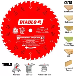 DIABLO 10 in. x 40-Teeth General Purpose Saw Blade