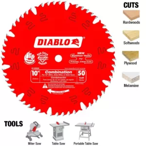 DIABLO 10 in. x 50-Teeth Combination Saw Blade