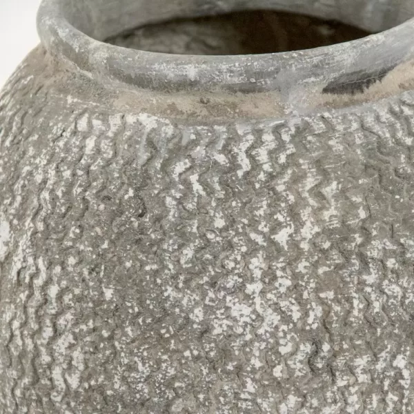 Zentique Cement Wavy Grey Large Decorative Vase