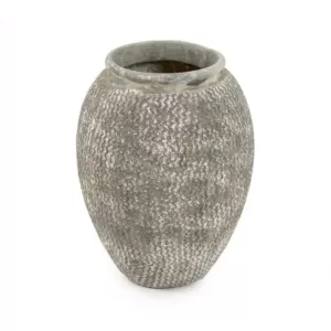 Zentique Cement Wavy Grey Large Decorative Vase