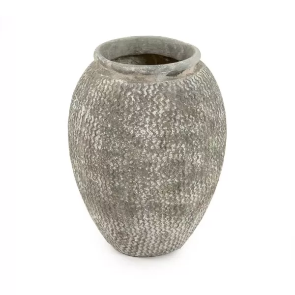 Zentique Cement Wavy Grey Large Decorative Vase