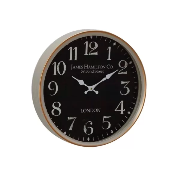 LITTON LANE Multi-Colored London-Inspired Wall Clock with White Accents