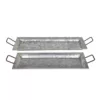 Benzara Rectangular Shaped Silver Decorative Metal Galvanized Trays