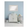 Amanti Art Alexandria 41 in. W x 29 in. H Framed Rectangular Beveled Edge Bathroom Vanity Mirror in Distressed Whitewash