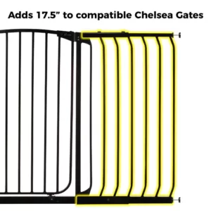 Dreambaby 17.5 in. Gate Extension for Black Chelsea Extra Tall Child Safety Gate