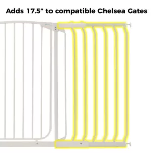 Dreambaby 17.5 in. Gate Extension for White Chelsea Extra Tall Child Safety Gate