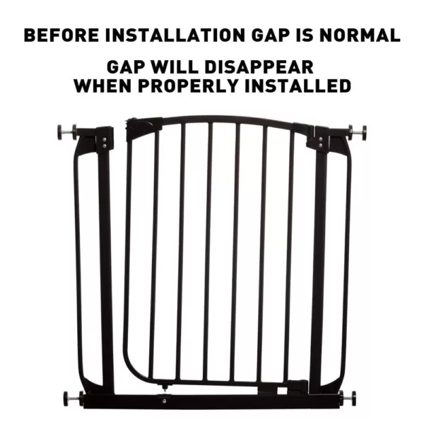 Dreambaby Chelsea 29.5 in. H Standard Height Auto-Close Security Gate in Black with Extensions