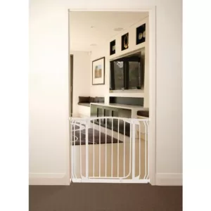 Dreambaby Chelsea 29.5 in. H Standard Height Auto-Close Security Gate in White with Extensions