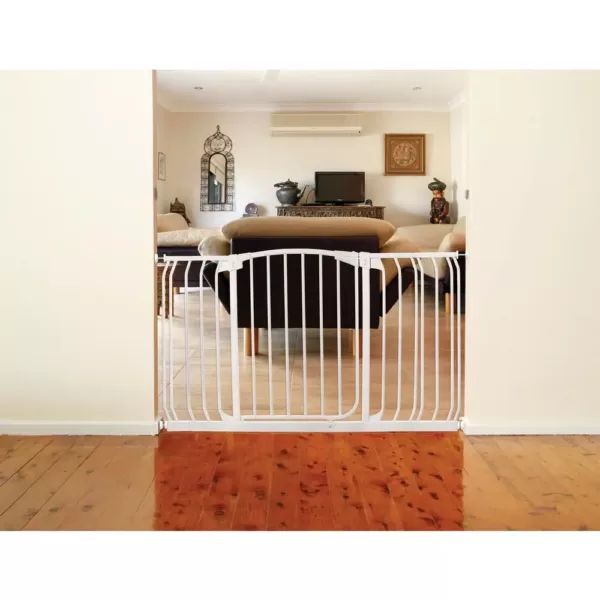 Dreambaby Chelsea 29.5 in. H Standard Height and Extra Wide Auto-Close Security Gate in White with Extensions