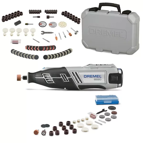 Dremel 8220 Series 12-Volt MAX Lithium-Ion Variable Speed Cordless Rotary Tool Kit + Rotary Tool Accessory Kit (130-Piece)