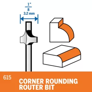 Dremel 1/8 in. Rotary Tool Corner Rounding Router Bit for Wood and Soft Materials