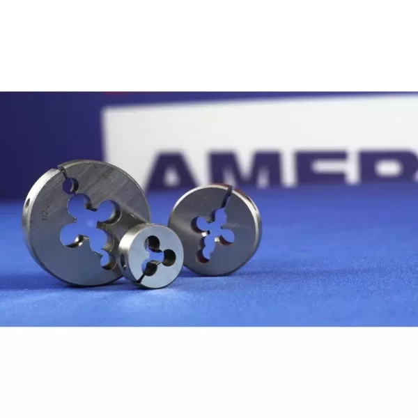 Drill America 1/4 in.-28 x 1 in. Outside Diameter High Speed Steel Round Threading Die, Adjustable