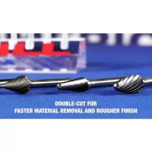 Drill America 1/8 in. x 5/8 in. Cylindrical Solid Carbide Burr Rotary File Bit with 1/4 in. Shank