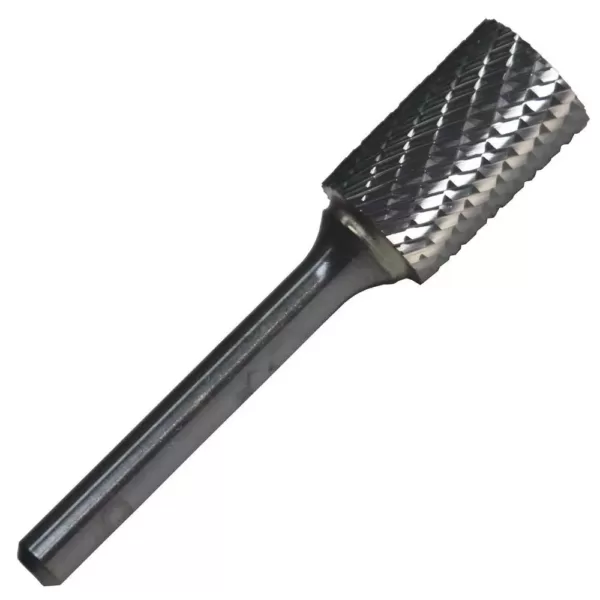 Drill America 3/8 in. x 3/4 in. Cylindrical Solid Carbide Burr Rotary File Bit with 1/4 in. Shank