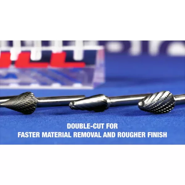 Drill America 3/4 in. x 3/4 in. Cylindrical End Cut Solid Carbide Burr Rotary File Bit with 1/4 in. Shank