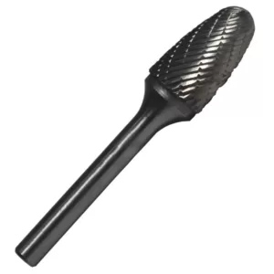 Drill America 1/4 in. x 5/8 in. Tree Solid Carbide Burr Rotary File Bit with 1/4 in. Shank for Aluminum