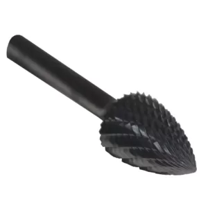 Drill America 5/16 in. x 3/4 in. Tree Pointed End Solid Carbide Burr Rotary File Bit with 1/4 in. Shank